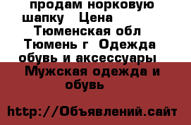 продам норковую шапку › Цена ­ 5 000 - Тюменская обл., Тюмень г. Одежда, обувь и аксессуары » Мужская одежда и обувь   